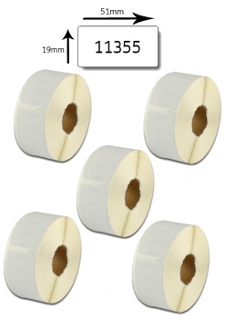 5x Etikettenrolle kompatibel für Dymo 11355 S0722550 51x19mm SET